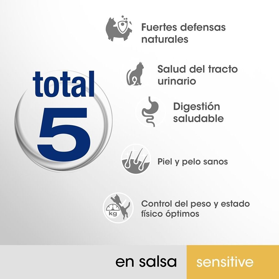 4 sobres x 85 g Perfect Fit Adult Sensitive Sterelized Pollo y Salm&oacute;n sobre en salsa para gatos, , large indicador imagen numero 6
